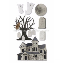 Happy Halloween Series Halloween Decoração Removable Sticker Witch Bats